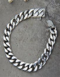 Miami Cuban Chain Bracelet Men 925 Sterling Silver Curb Chain Link Bracelet Biker Hippie Hip Hop Men Jewellery Party Gifts99826441848815