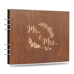 Party Supplies Wooden Guest Book Sign-in Memory Keepsake For Wedding Anniversary Birthday With Blank Cardstocks