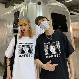 Cute Girl Akagi Haruko Anime Tops Cartoon Hip Hop T Shirt Men Fashion Summer Oversized Tee Aesthetic Harajuku Men039s Clothing5362410