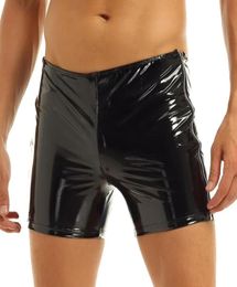 Underpants Mens Erotic Leather Pants Short For Sex Porn Latex Zipper Beside Male Patent Boxer Sexy Bottom Underwear2963922