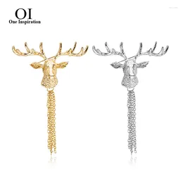 Brooches OI Christmas Fashion Elk Brooch Women Men For Coat Suit Bag Hijab Laple Pins Badage Casual Jewelry Year Gifts.
