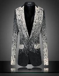 Whole Mens Floral Blazers Designs Trendy Suits Club Vintage Slim Fit Flower Print Blazers Fancy Prom Dress Suits Terno Mascul2071360