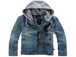 MAN SPRING 2018 new arrival korea style thicken cotton jeans jacket men XXXL XXXXL 5XL BLUE denim jacket with hood for men6792785