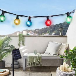 21m LED bulb G40 solar string light waterproof outdoor Christmas garden RGB fairy light wedding campsite decoration 240518