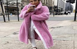 Women039s Fur Faux 2021 Lambswool Coats Long Teddy Bear Jacket Coat Winter Warm Oversized Outerwear Women Thick Overcoat5852882