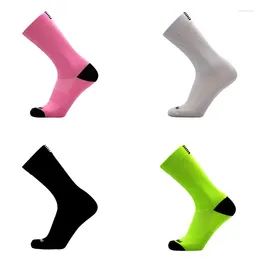 Sports Socks 1pair Mid-Calf Athletic For Cycling Running Sweat-absorbing Breathable Men Women
