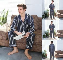Pyjama Sets Silk Satin Pijamas Striped Sleepwear Home Suit Pyjama For Lover Man Woman Lovers039 Clothes8964437