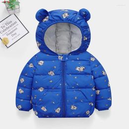 Jackets Warm Toddler Girls Autumn Winter Long Sleeve Hooded Pattern Coats Children Outerwear Kids Clothes Boys Thin Down Coat