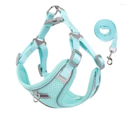 Dog Collars Pet Leash Vest Style Chest Strap With Breathable Reflective Supplies