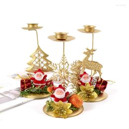 Candle Holders 1Pcs Santa Claus Iron Christmas Candlestick Fine Stand Dining Home Xmas Year Table Decoration Ornament