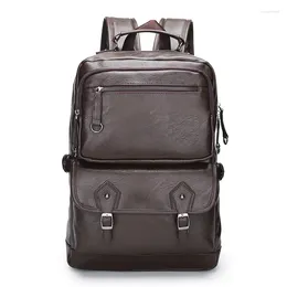 Backpack Men Backpacks Fashion Leather Male Korean Student Boy Business Large Laptop School Computer Waterproof Travel Bag