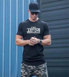 Muscleguys Fitness Mens Summer Sporting T Shirt Bodybuilding Muscle Male Short Sleeve Tshirt Cotton Tee Tops Just Gym Clothing 2109651464