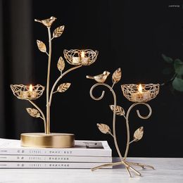 Candle Holders Home Decoration Beautiful Living Room Dining Table Wedding Accessories Golden Holder European Style