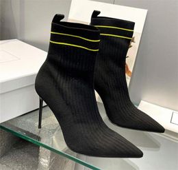 fashion womens skye boots sock shoes roni woman knit leather designer high heel boot 30U39039391