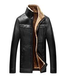New Business casual Winter Very warm Thick Faux Fur Leather Jacket Faux Leather Coat Plus Size flocking Zipper coat highquality7523661