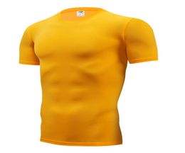 Fashion pure color Tshirt Men Short Sleeve compression tight Tshirts Shirt S 4XL Summer Clothes transportation7436463