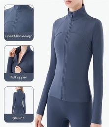 Designer long sleeve t shirts women yoga gym Jacket compression tights womens sports wear for fitness yoga training zipper jackets3440565