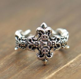 Personalized 925 sterling silver fine jewelry vintage American designer mens rings adjustable open gothic punk band rings1465370