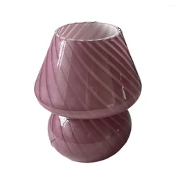 Table Lamps Hand Blown Glass Lamp Bedside Desk With Shade For Home Decoration -Purple