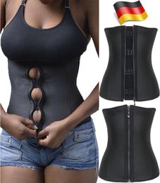 Corset Body Shaper Latex Rubber Waist Trainer Underbust Slimming Cincher Zipper Trainer Cincher Corset Zip Girdle Belt4655279