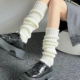 Women Socks Lolita Girls Long Wool Knitted Foot Cover Arm Warmer Y2K Winter Crochet Heap Boot Cuffs Stockings