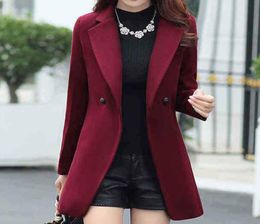 Feitong ice Winter Women Plus Size Turn Down Collar Long Sleeve Lapel Coat Trench Jacket Slim Formal Overcoat Winter Outwear5072344