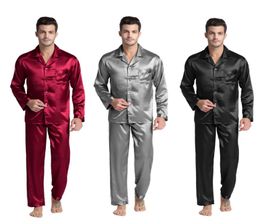TonyCandice Men039s Stain Silk Pyjama Set Men Pyjamas Silk Sleepwear Men Sexy Modern Style Soft Cosy Satin Nightgown Men Summe7104766