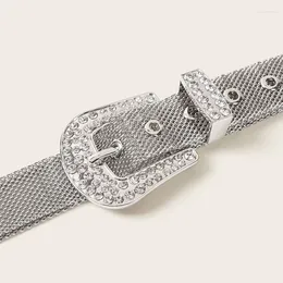 Belts Punk Metal Adult Waist Belt Luxurious Fashion Adjustable Pin Buckle For Nightclub