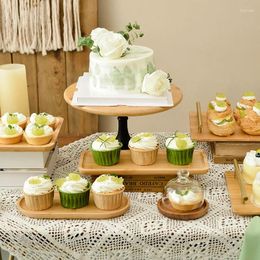 Plates Wedding El Home Wooden Dessert Table Chinese High Foot Cake Plate Party Multi-layer Rack 1PC