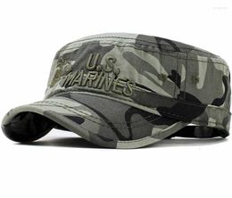 Wide Brim Hats 2022 United States US Marines Corps Cap Hat Military Camouflage Flat Top Men Cotton HHat USA Navy Embroidered Camo 1731690