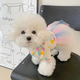 Dog Apparel Puppy Colorful Yarn Princess Skirt Summer Clothes Pet Cool Dress Thin Section Teddy Jumper Than Bear Cute