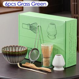 Teaware Sets 6PCS/Box Pack Japanese Matcha Tea-Making Tool Set Bamboo Whisk Teaspoon Tea For DIY Making Accessories Indoor Beverage Shop