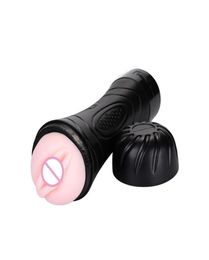 Male Masturbator Vibration Pocket Pussy Real Vagina Oral Masturbation Cup Flashlight Shape Man Adult Vagina Sex Toy for Men X286E8160383