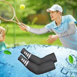 Knee Pads Fluorescent Ice Silk Sleeves Durable Quick Drying UV Protection Cycling Arm Covers Anti-slip Breathable Sunscreen