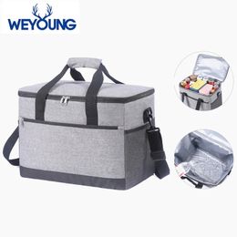 30L High Capacity Fridge Bags Insulated Bag Lunch Box Outdoor Camping Picnic Tote Hiking Food Keep Fresh Cooler Storage 240508