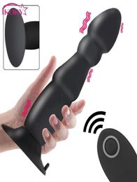 Vibrators Anal Plug Dildo Vibrator Gspot Stimulator 10 Speeds Strong Sucker Wireless Remote Control Large Size Sex Toys For Men W2091073