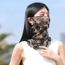 Scarves Sun Protection Women's Mask Sunscreen Face Cover Masks Thin Breathable UV Ear Scarf Reusable