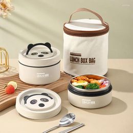 Dinnerware 1pc Stainless Steel Insulated Lunch Box Portable Work Family Supplement With Rice Microwaveable Heating