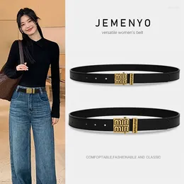 Belts 2024 Dermis Ladies Leather Belt Designered Women Fashion Buckle Dress Jeans Trench Waistband For Party