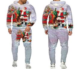 Christmas Gift All Print Hoodies Pants Men039s 3D Tracksuits Unisex Christmas Snowman Pullover Sweatshirt Streetwear Suits 22025897106