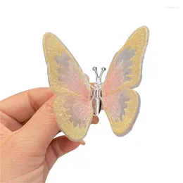Hair Accessories Clip For Little Girls Embroidery Butterfly Mesh Y2K Side Barrettes Sweet Decors Bows
