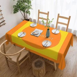 Table Cloth ORANGE Fun Art Tablecloth 54x72in Soft Decorative Border Indoor/Outdoor