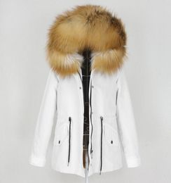 OFTBUY Women Waterproof Parka Real Fur Coat Winter Jacket Women Natural Raccoon Fox Fur Collar Hood Thick Liner Outerwear 2010291149496