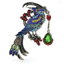 Brooches Wuli&baby Luxury Bird For Women Unisex Shining Beautiful Animal Party Office Brooch Pins Gifts