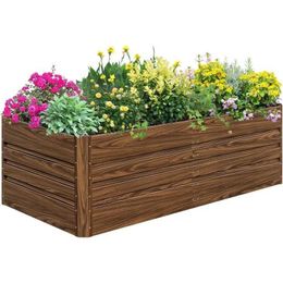 Planters Pots Raised Garden Bed 8x4x1FT outdoor large metal plant box steel kit used for planting plants flowers plantsQ240517