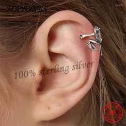 Backs Earrings Original Handmade 925 Sterling Silver Frog Retro Ear Bone Clip Women's And Men's Non Perforated False Cartil