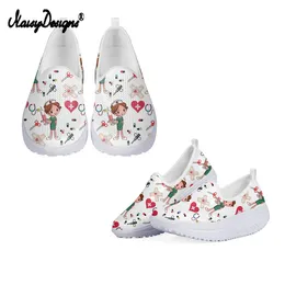 Casual Shoes Noisydesigns Summer Air Mesh Platform Sneakers Lovely Ptrints Woman Sports Lady Fitness Slimming Swing 2024