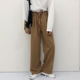 Men's Pants 2024 Spring Summer Thin Casual Wear Ice Silk Trendy Korean Wide Leg Straight A290