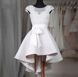 Elegant Short White Homecoming Dresses 2017 Aline Jewel Neck Sleeveless Lace Corset Ruffles Skirt Prom Dress Formal Gowns6608173