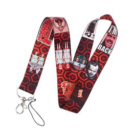halloween horror movie film tv Keychain ID Credit Card Cover Pass Mobile Phone Charm Neck Straps Badge Holder Keyring Accessories